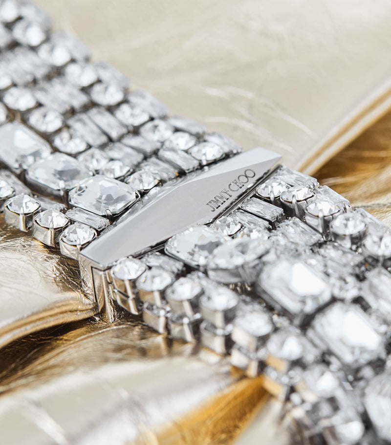 Jimmy Choo Zandra leather crystal clutch bag - British product