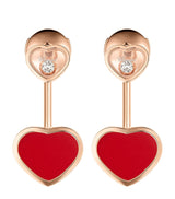 Harrods Chopard Rose Gold and Diamond Happy Hearts Earrings- Buy online at McGrocer