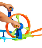 Hot Wheels rapid launch and loop race track set with die-cast car, UK version