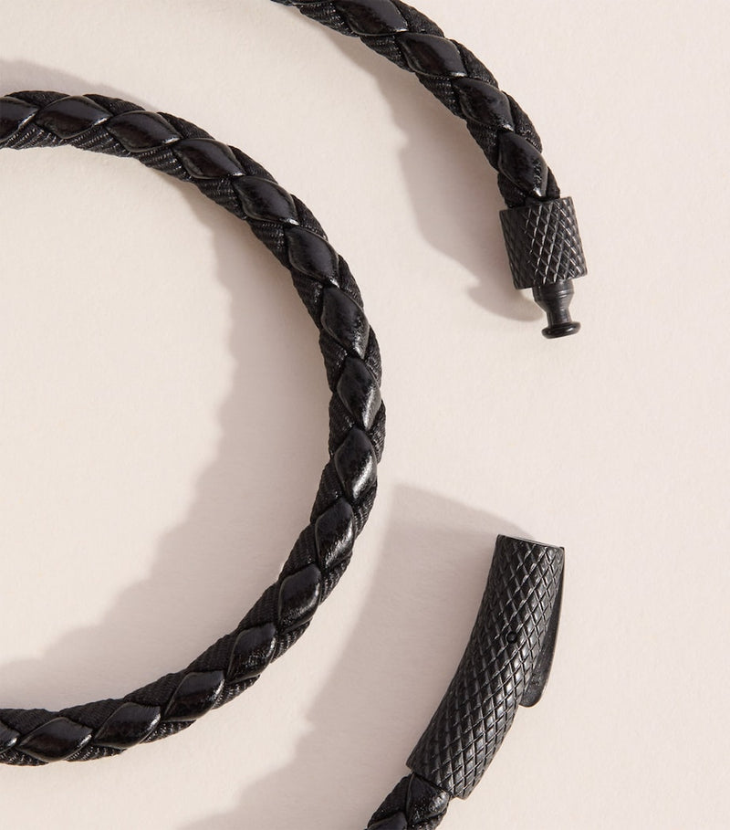 Tateossian Leather Chelsea Bracelet, imported from the UK