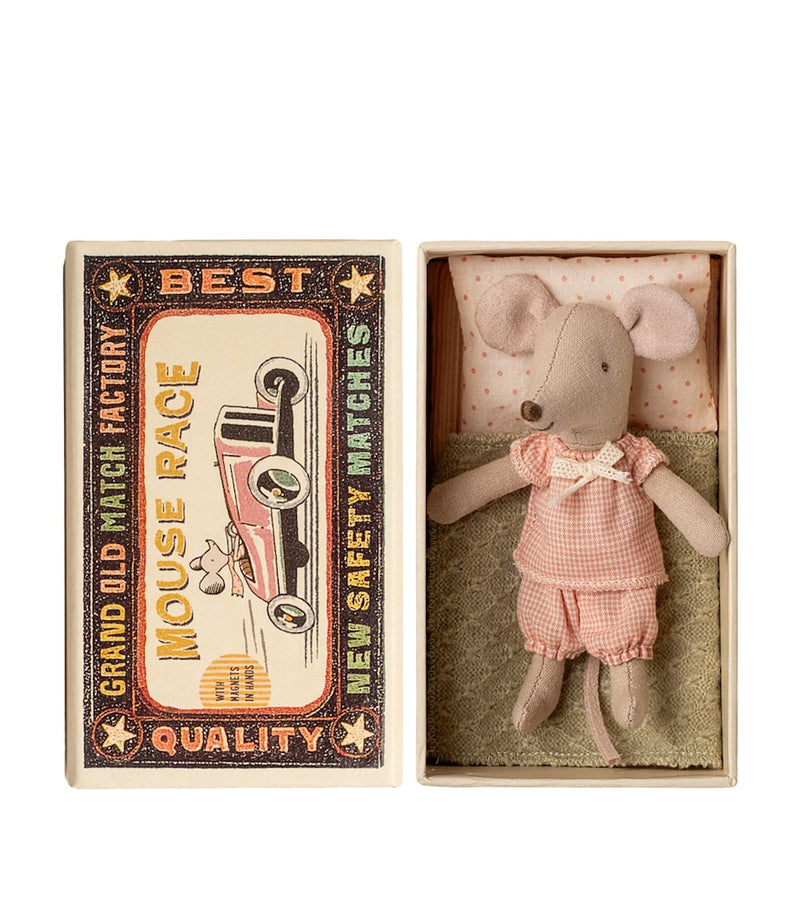 Maileg Little Sister Mouse in matchbox 11cm, UK version
