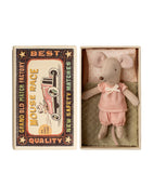 Maileg Little Sister Mouse in matchbox 11cm, UK version