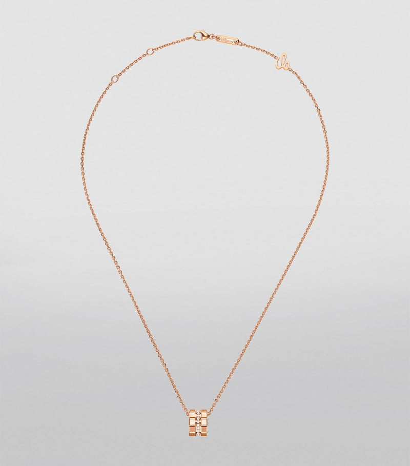 Chopard rose gold and diamond Ice Cube necklace (British brand)
