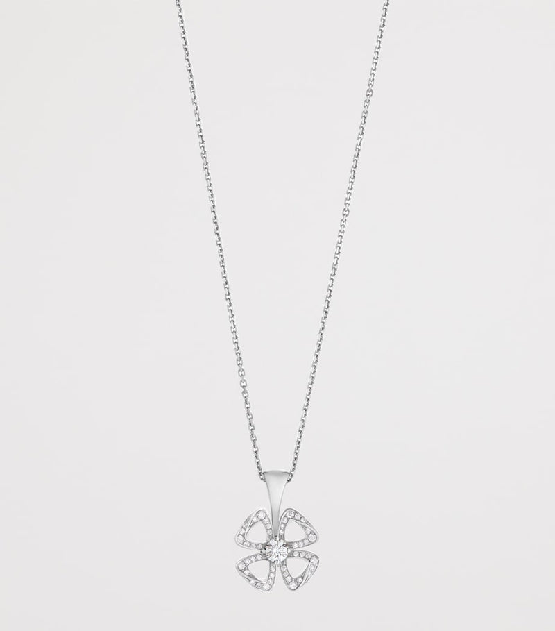 Bvlgari Fiorever white gold diamond necklace, imported from the UK