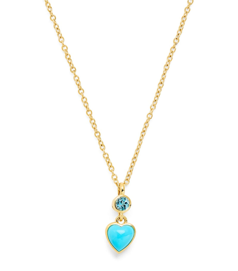 Emily P. Wheeler yellow gold blue topaz heart necklace (British brand)