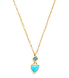 Emily P. Wheeler yellow gold blue topaz heart necklace (British brand)