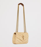 Saint Laurent Mini Loulou shoulder bag woven raffia (British brand)