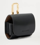 Calfskin AirPods Case with Gold-Tone Carabiner and Press-Stud Fastening