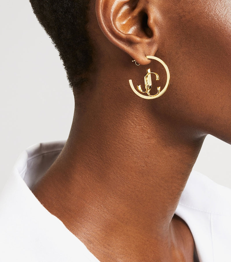 Jimmy Choo JC gold-tone hoop earrings (British brand)
