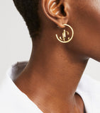 Jimmy Choo JC gold-tone hoop earrings (British brand)
