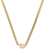 Harrods Jade Trau Yellow Gold Vanguard Curb Diamond Necklace- Buy online at McGrocer
