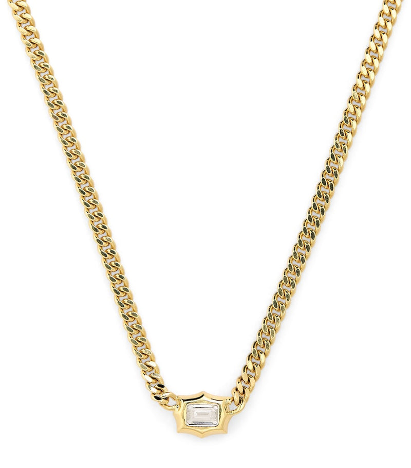Jade Trau Vanguard curb necklace yellow gold diamond, imported from the UK