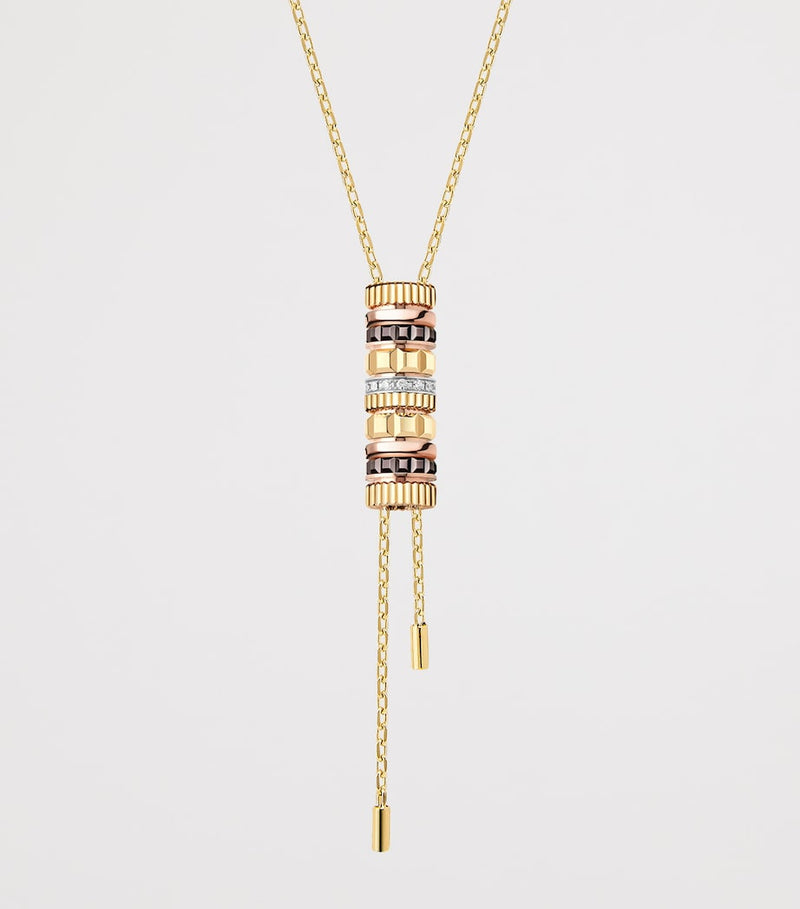 Boucheron Quatre classique tie necklace in yellow gold and diamonds (British brand)