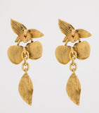 Saint Laurent Cherry-Bob earrings in gilded brass (British brand)