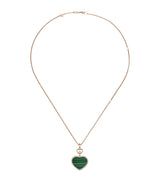 Harrods Chopard Rose Gold Diamond and Malachite Happy Hearts Pendant Necklace- Buy online at McGrocer