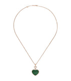 Chopard Happy Hearts pendant necklace in rose gold with diamond and malachite, imported from the UK