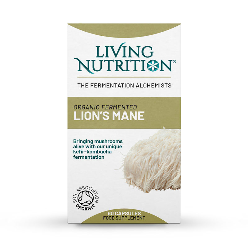 Living Nutrition Lion's Mane 60 Capsules, imported from the UK
