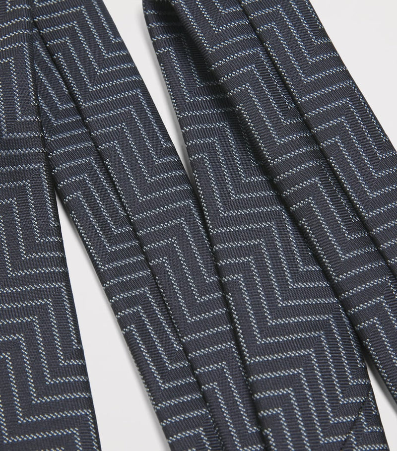 Giorgio Armani silk chevron tie 8cm - British product