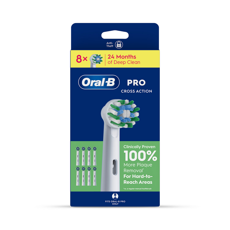 Oral-B Cross Action toothbrush heads 8 count, UK version