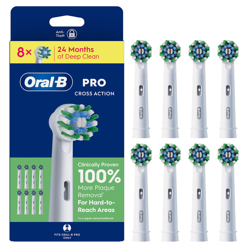 Oral-B Cross Action toothbrush heads 8 count, UK version