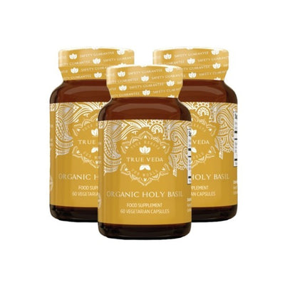 Superdrug True Veda Organic Holy Basil Vitamin B6 Herbal Supplement 180 Caps- Buy online at McGrocer