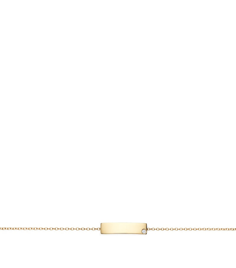 NOA Mini yellow gold diamond name bracelet (British brand)