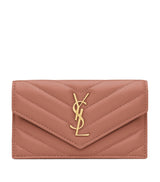 Harrods Saint Laurent Leather Fragments Flap Card Holder- Buy online at McGrocer
