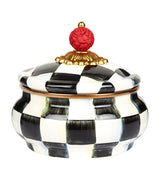 Harrods MacKenzie-Childs Courtly Check Squashed Pot Ceramic Storage Pot- Buy online at McGrocer