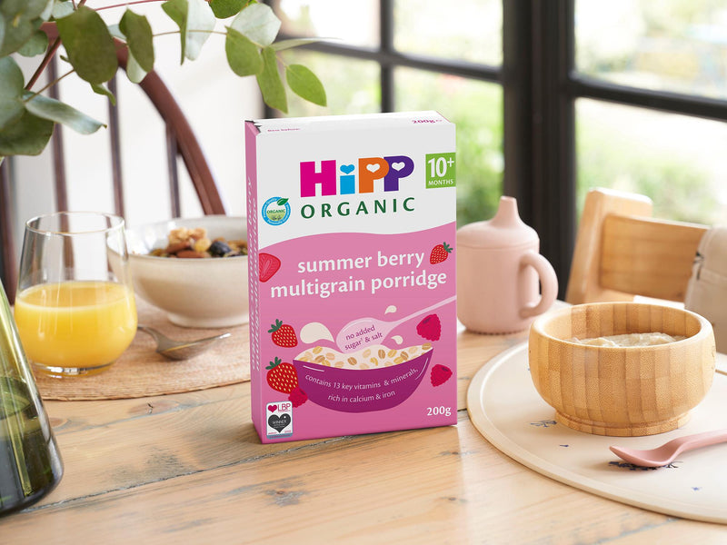 HiPP Organic summer berry multigrain porridge, imported from the UK