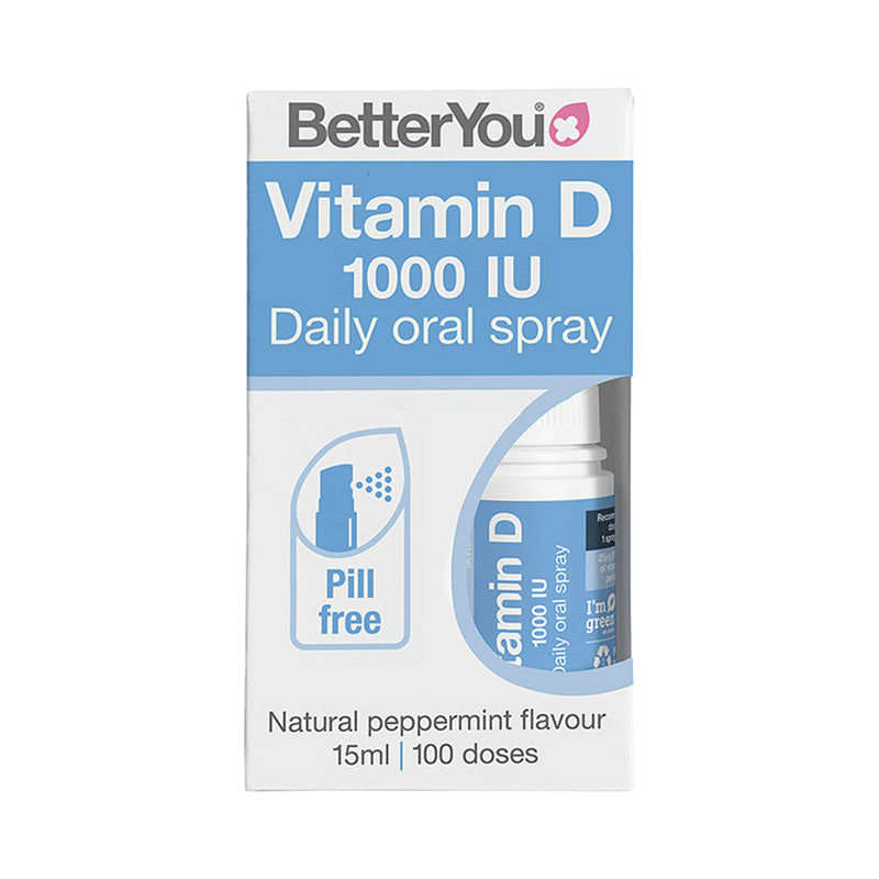 BetterYou Vitamin D1000 spray Peppermint Flavour 15ml - British product