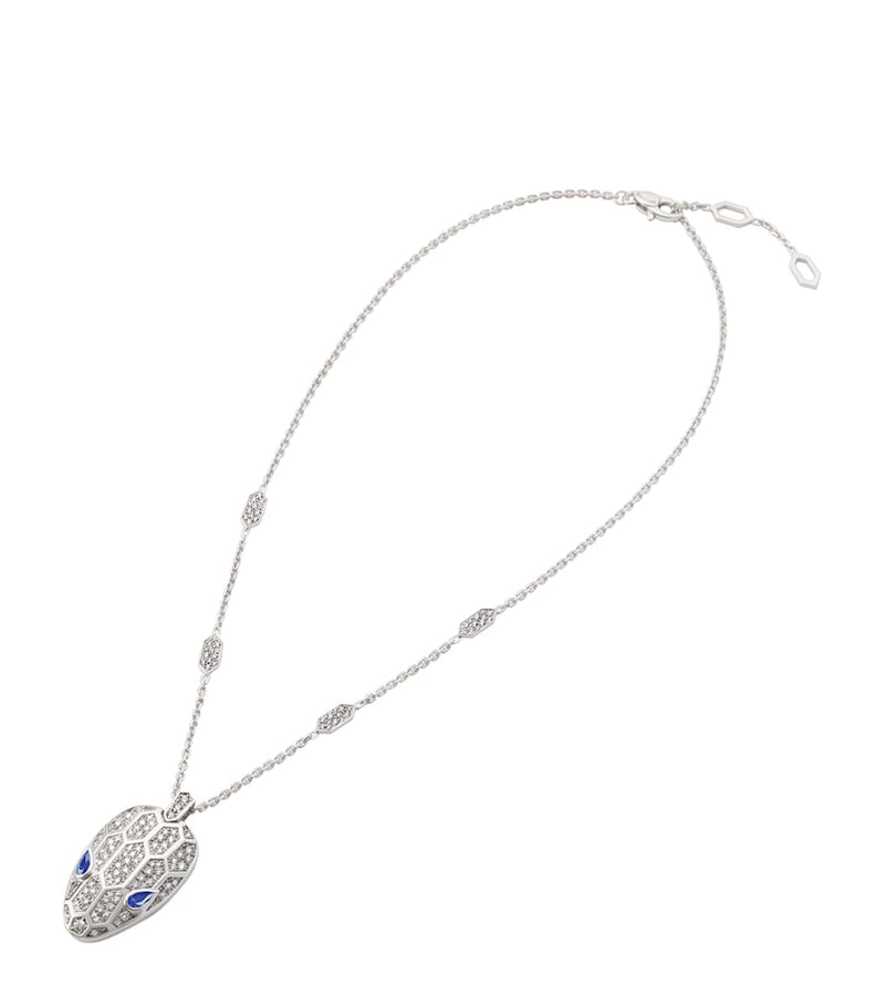 Bvlgari Serpenti Seduttori white gold necklace with diamonds, imported from the UK