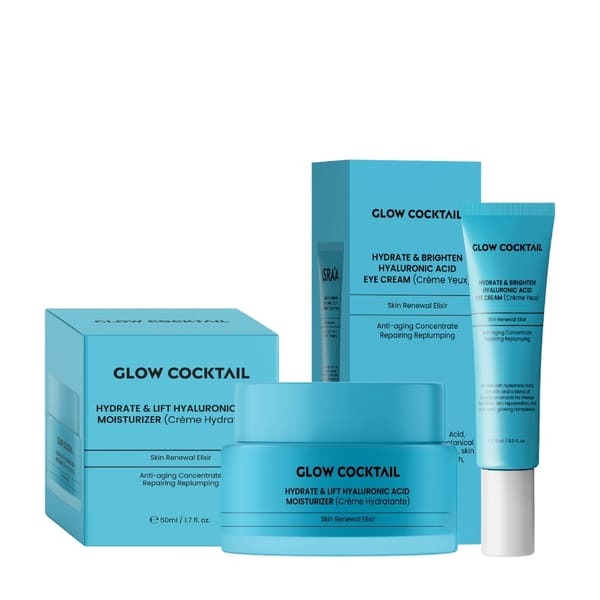 Glow Hydrate & Lift moisturiser and eye cream set, UK version