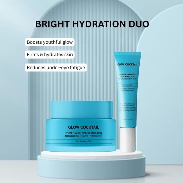 Glow Hydrate & Lift moisturiser and eye cream set, UK version