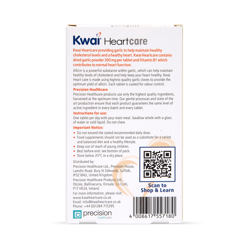 Kwai Heartcare garlic tablets 30 Tablets, imported from the UK