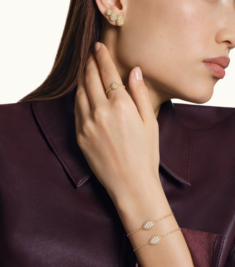 Boucheron Serpent Bohème yellow gold diamond earrings, imported from the UK