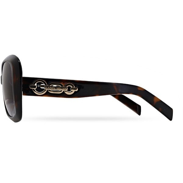 Karen Millen oversized square sunglasses black green graduated lenses (British brand)