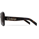 Karen Millen oversized square sunglasses black green graduated lenses (British brand)