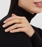 Bvlgari B.zero1 three-band ring in yellow gold and diamonds - British product