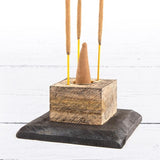 Myga Black Om Incense Tower Hand Carved, imported from the UK