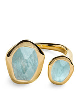 Harrods Monica Vinader Gold Vermeil and Aquamarine Odyssey Open Ring- Buy online at McGrocer