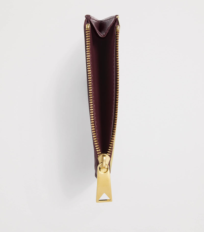 Bottega Veneta leather zipped card case with Intrecciato weave (British brand)
