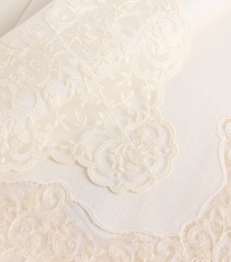 Dea Linen Lace-Trim Elite Table Runner 50cm x 210cm - British product