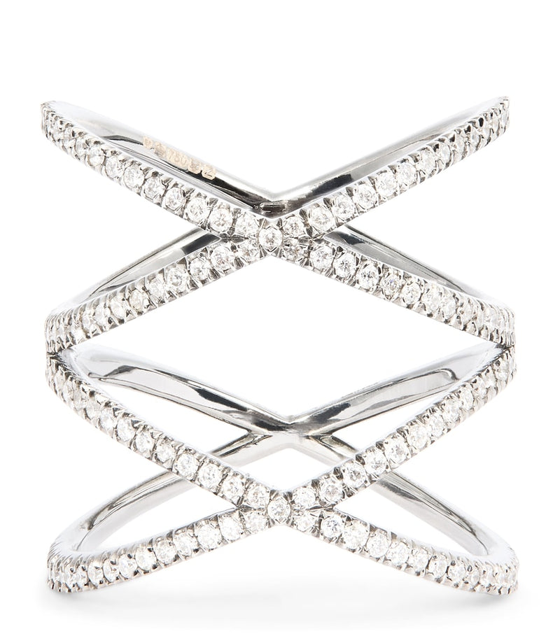 Eva Fehren blackened white gold diamond XX ring - British product