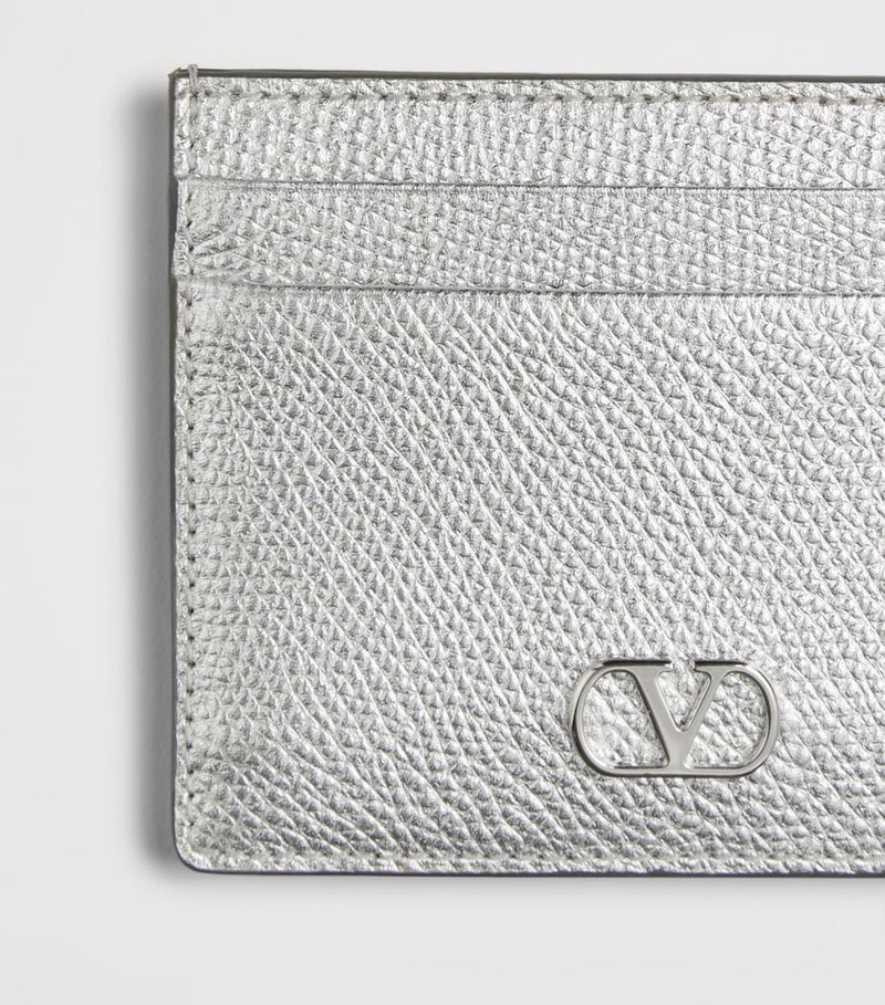 Valentino Garavani grained leather VLogo Signature card holder, imported from the UK