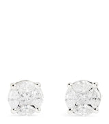 Harrods Harrods White Gold and Diamond Stud Earrings (0.80ctw)- Buy online at McGrocer