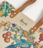 Harrods jacquard shopper bag with festive design, UK version