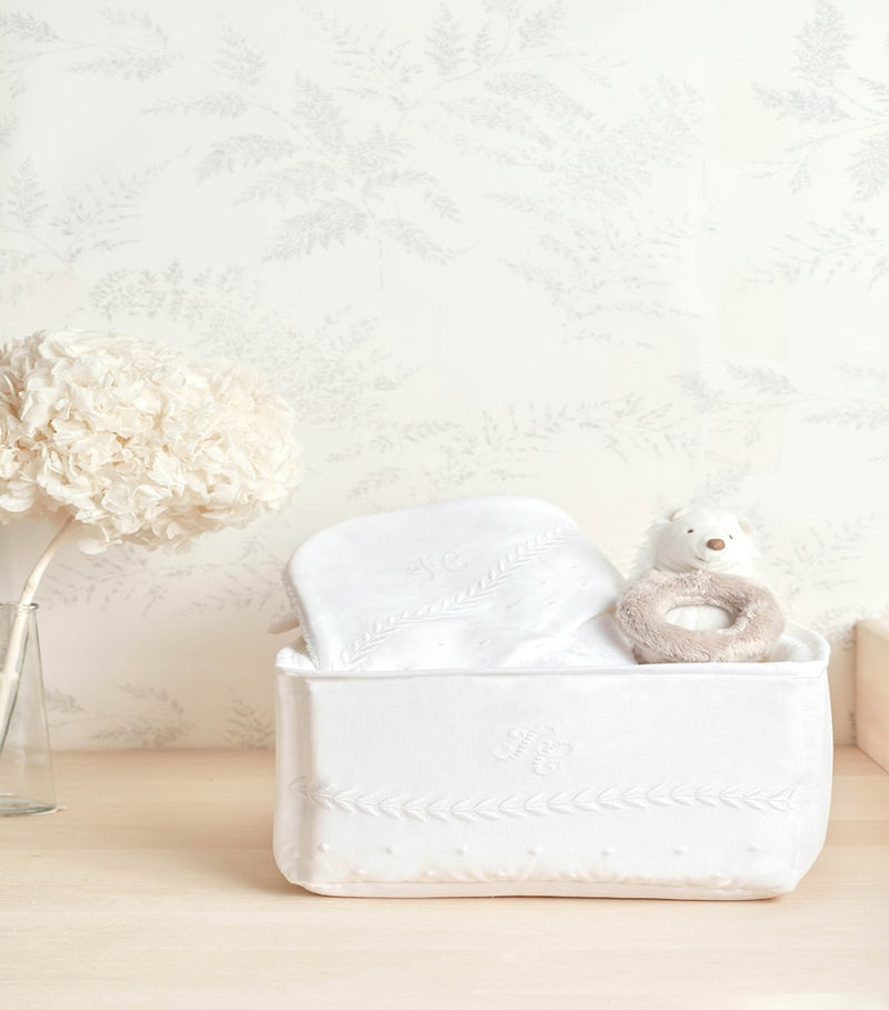 Tartine et Chocolat cotton-linen nursery basket, imported from the UK