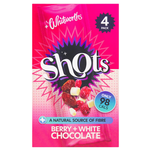 Whitworths Shots Snack Pack Berry & White Chocolate 4x25g GOODS Sainsburys   