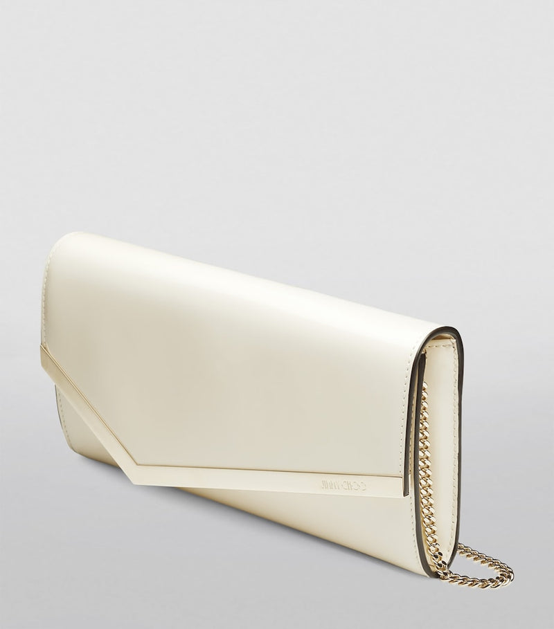 Jimmy Choo Leather Emmie Clutch Bag, imported from the UK