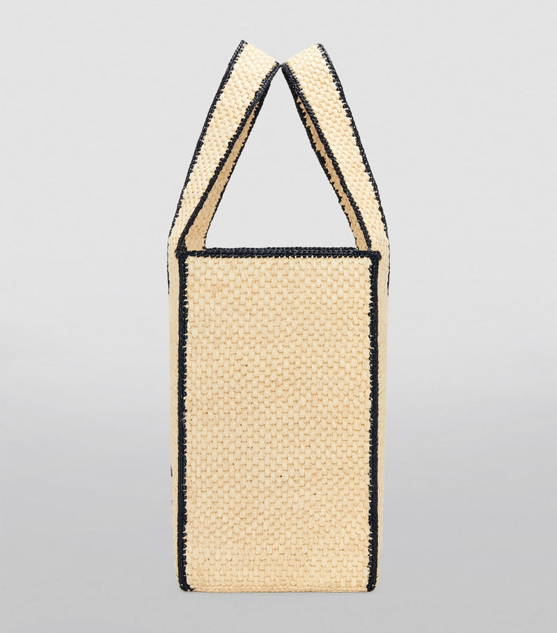 LOEWE Font tote bag in woven raffia with bold lettering (British brand)